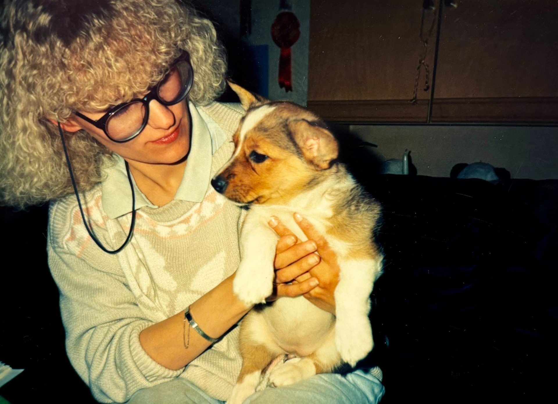 Minä ja Viivin pentu 1990.